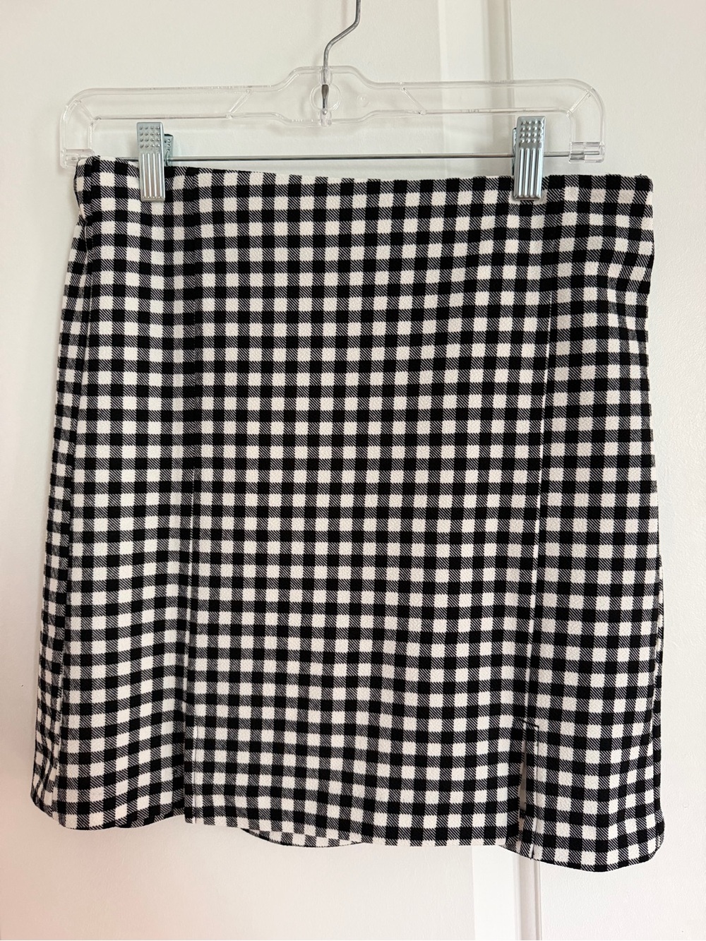 Vero Moda Black & White Gingham Mini Skirt with Two Slits